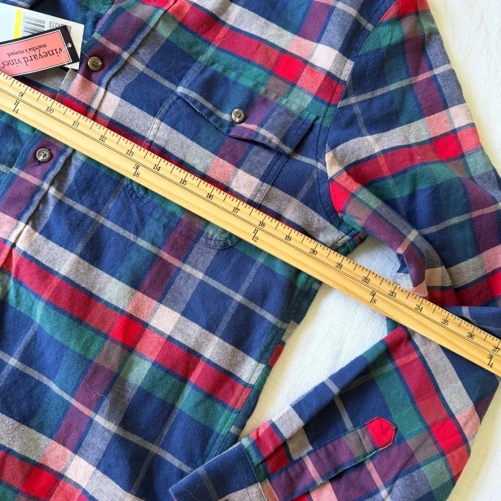 Vineyard Vines Classic Fit Flannel Shirt Jacket Deep Bay Plaid M 1W011139
